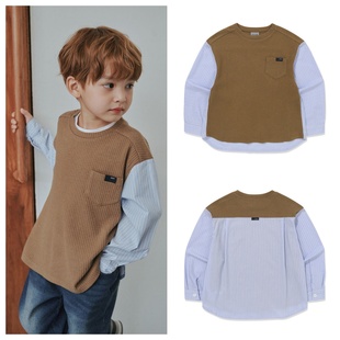100 T恤童装 165 2025秋春儿童套头拼接假两件长袖 been韩国直邮代购