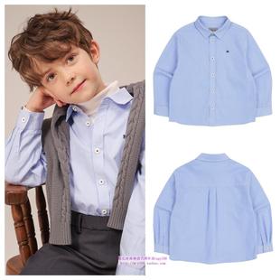 100 been韩国直邮代购 上衣童装 衬衫 165 2025春秋儿童蓝色条纹长袖