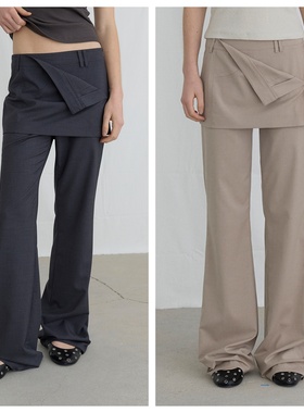 韩国ordes直邮代购2025春秋男女装百搭宽松时尚叠层阔腿直筒长裤