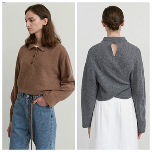纯色长袖 韩国step 百搭针织衫 2025春秋女时尚 上衣 around直邮代购