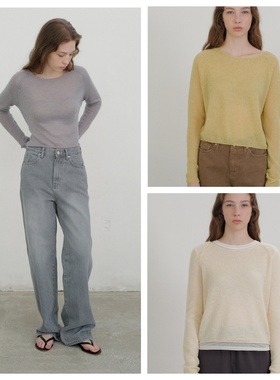 韩国andneeds直邮代购2025春秋女装薄款套头针织衫时尚休闲上衣