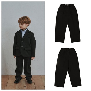100 been韩国直邮代购 童装 宽松长裤 165 2025秋春男女儿童黑色西裤