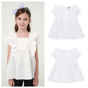 2025夏儿童荷叶边时尚 100 短袖 上衣童装 165 衬衫 been韩国直邮代购