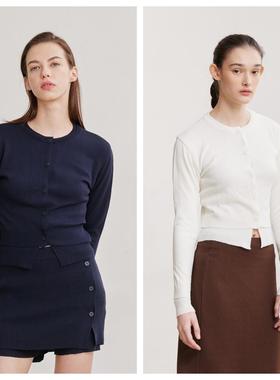 韩国AFTERHOURS直邮代购2024春秋女装双层设计针织开衫休闲上衣