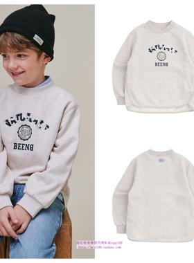 been韩国直邮代购2024秋春儿童米色套头休闲长袖T恤童装100-165