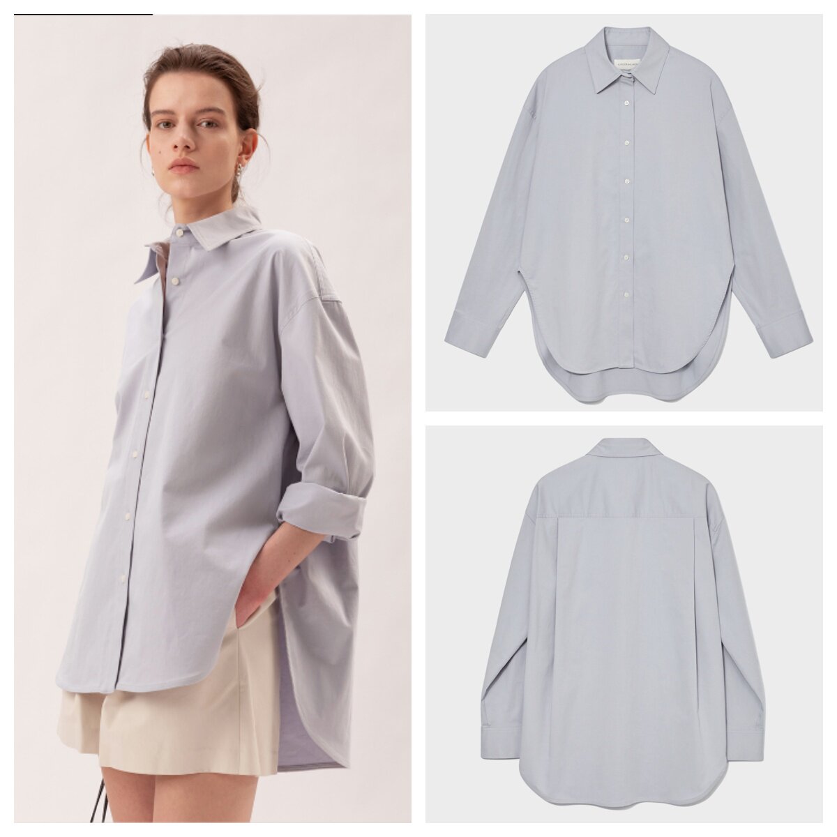 韩国KINDERSALMON直邮代购2024春夏女装宽松时尚休闲衬衫上衣