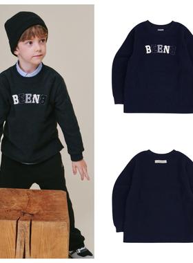 been韩国直邮代购2024秋春儿童海军蓝套头休闲长袖T恤童装100-165