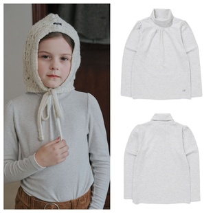 100 T恤童装 165 2025秋春儿童浅灰高领套头长袖 been韩国直邮代购
