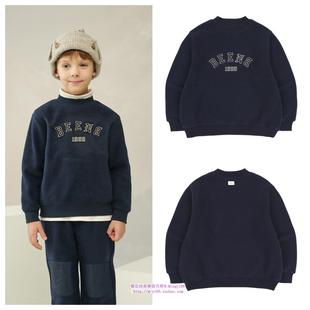 100 T恤童装 165 2024秋冬儿童海军蓝摇粒绒长袖 been韩国直邮代购