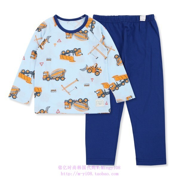 organic mom有机妈妈韩国代购2024春秋儿童工程车家居套装100-150