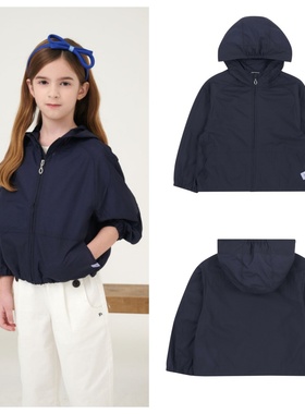 been韩国代购2025春秋儿童海军蓝连帽拉链长袖外套童装100-165