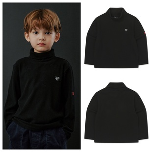 100 T恤童装 165 2025秋春儿童黑色高领套头长袖 been韩国直邮代购