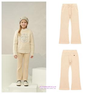 100 童装 165 2024秋冬儿童中大童米色螺纹喇叭裤 been韩国直邮代购