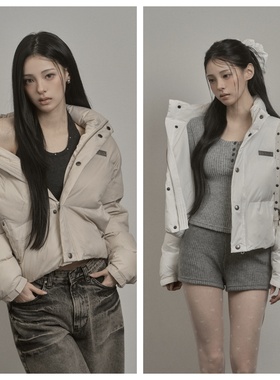 韩国khakipoint直邮代购2025秋冬女装休闲短款时尚棉袄外套上衣