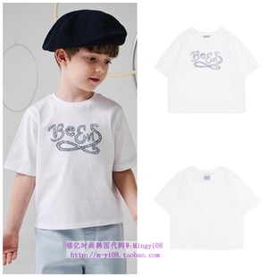 110 T恤童装 165 2024春夏儿童白色圆领套头休闲短袖 been韩国代购