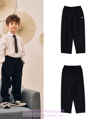 been韩国代购2024春秋儿童中大童深蓝休闲西裤长裤童装110-165