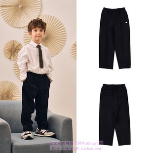 110 been韩国代购 童装 长裤 165 2024春秋儿童中大童深蓝休闲西裤