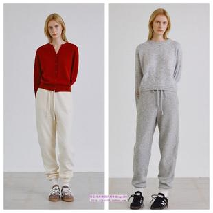 针织显瘦抽绳百搭休闲长裤 2024秋冬女装 AROUND直邮代购 韩国STEP