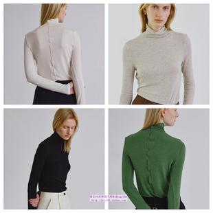 T恤 2024秋冬羊毛天丝混纺百搭高领长袖 韩国STEP AROUND直邮代购