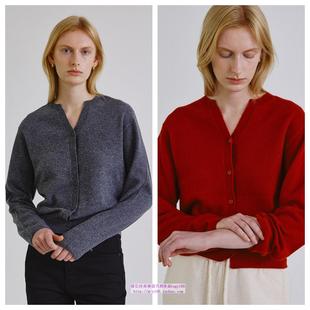 美利奴羊毛混纺针织外套 2024秋冬女装 韩国STEP AROUND直邮代购