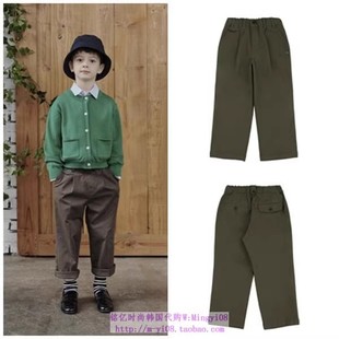 子100 裤 120 2023春秋儿童中大童卡其舒适休闲长裤 been韩国代购