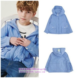 110 外套童装 165 2024春夏儿童蓝色连帽休闲风衣长袖 been韩国代购