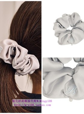 been韩国代购2024春秋儿童女孩灰色扎发发圈时尚发饰公主头花头饰