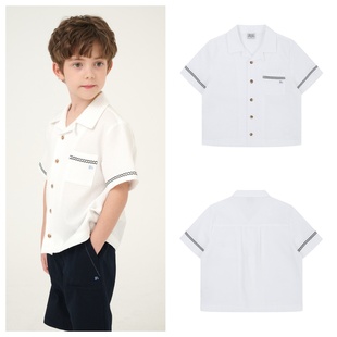 2025夏儿童白色时尚 100 短袖 上衣童装 165 衬衫 been韩国直邮代购