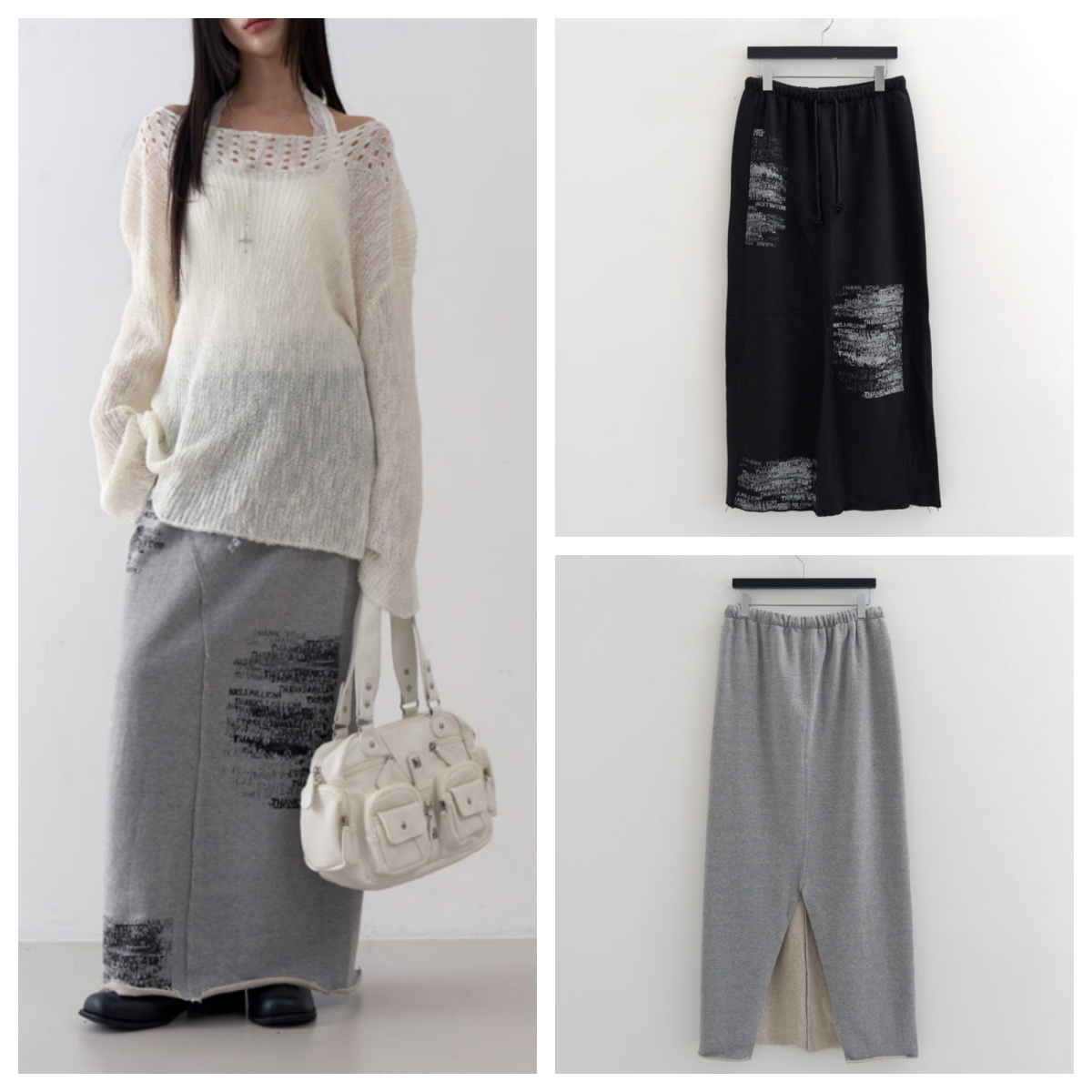 韩国lowear直邮代购2025春秋女装百搭时尚休闲舒适直筒长裙半身裙