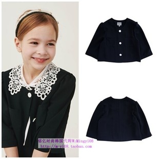 110 外套童装 165 2024春夏儿童海军蓝无领休闲长袖 been韩国代购