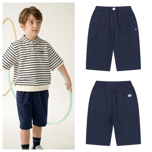 100 童装 165 2025春夏儿童休闲海军蓝宽松六分裤 been韩国直邮代购
