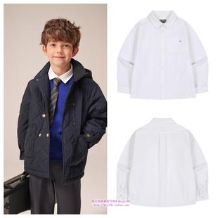 100 been韩国直邮代购 上衣童装 衬衫 165 2025春秋男女童白色长袖