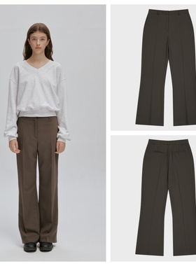 韩国afterhours直邮代购2025春秋女装百搭宽松时尚纯色长裤女裤