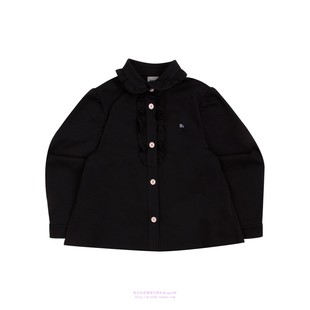 130 外套童装 165 2023秋冬儿童黑色飞边女孩翻领开衫 been韩国代购