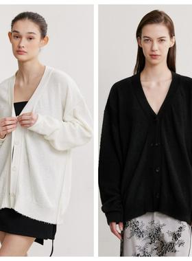 韩国afterhours直邮代购2024春秋女装宽松百搭针织外套休闲上衣