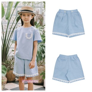 110 been韩国代购 童装 休闲短裤 165 2024夏儿童女孩中大童天蓝薄款