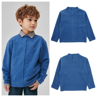 100 T恤童装 165 2025秋春儿童蓝色圆领套头长袖 been韩国直邮代购