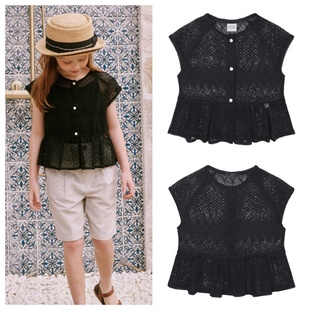 100 been韩国直邮代购 T恤童装 圆领套头短袖 165 2025夏儿童蕾丝时尚