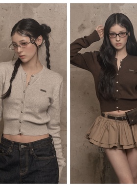 韩国khakipoint直邮代购2025秋冬女时尚百搭针织衫纯色长袖上衣