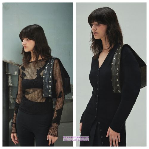 韩国diagonal直邮代购2024女包铆钉精致长方形时尚腋下包包手拎包