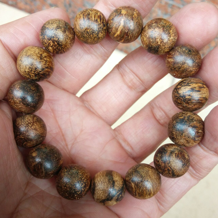 越南芽庄老料土沉奇楠 沉香佛珠手串手链念珠 13mm 天然保真