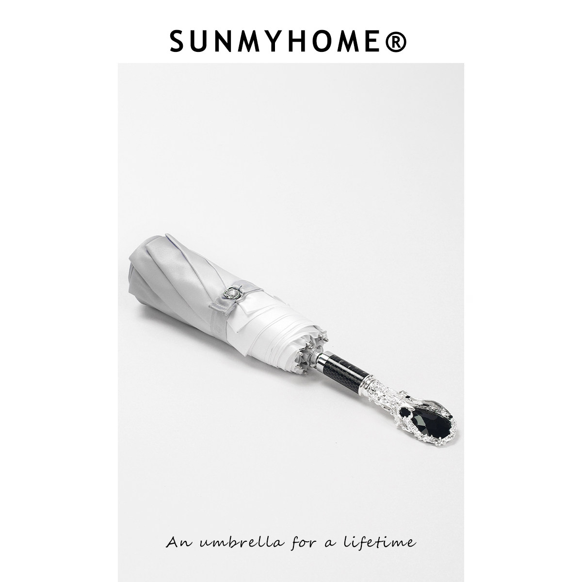 SUNMYHOME烟灰色渐变紫罗兰雨伞