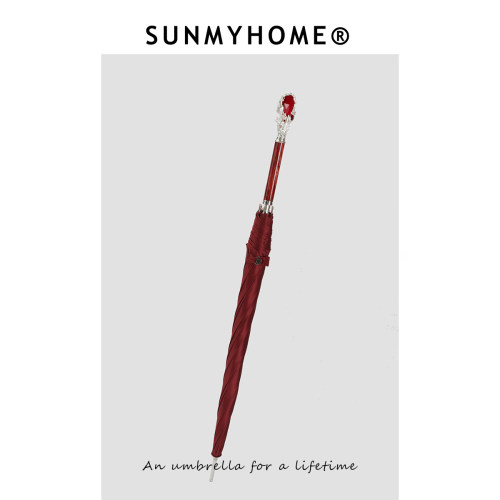 SUNMYHOME红宝石水晶长柄晴雨伞