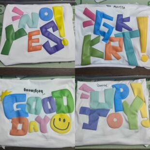 新款字母发泡烫画贴纸 立体泡芙t桖印花 来图定做 厂家直销 耐洗