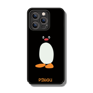 可爱简约黑pingu企鹅适用苹果16promax手机壳iPhone15plus少女14菲林硬壳13全包12华为mate荣耀oppo小米vivo