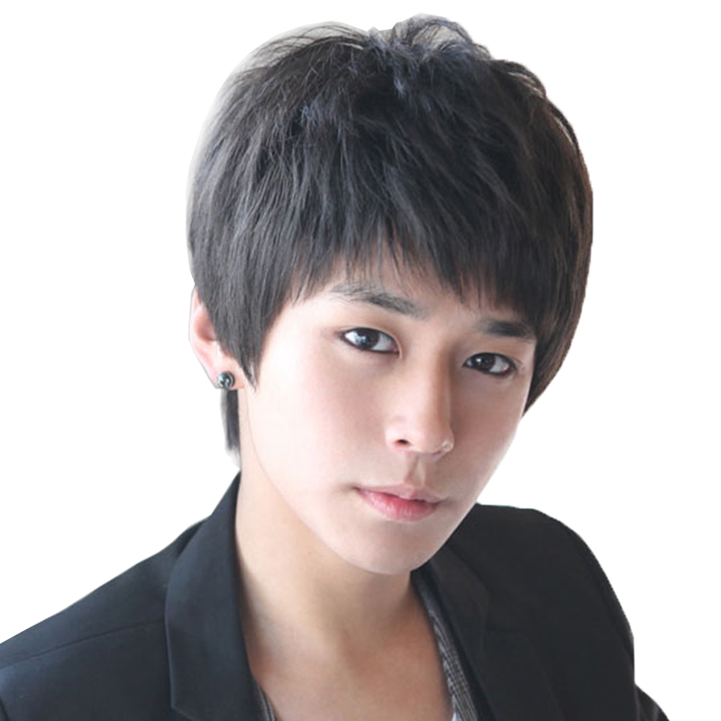 逼真风男士全手织帅气学生假发