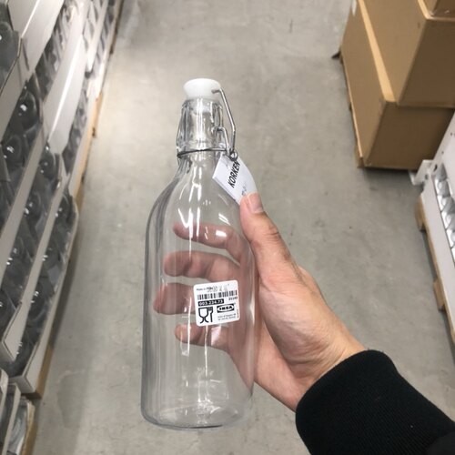 宜家考肯密封玻璃瓶子0.5升泡酒瓶酿酒用密封酒坛500毫升微瑕疵