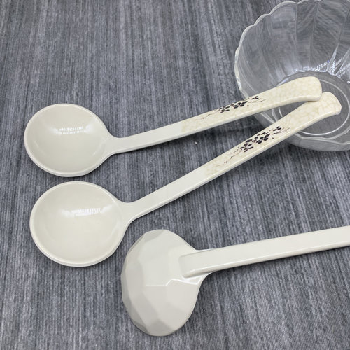 日式龟壳勺密胺塑料快餐店汤勺创意长柄匙拉面勺仿瓷餐具勺子商用