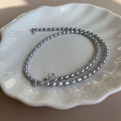 天然淡水珍珠项链真多麻小米珠