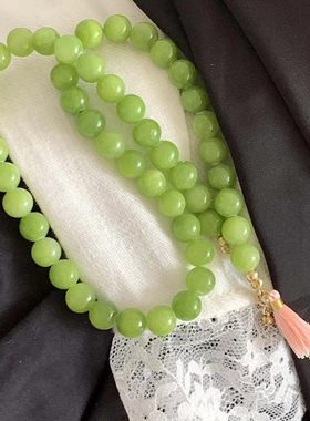 夏日糖果色天然石串珠项链